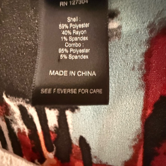 Ali Miles White Top with Red and Black Accents - Picture 3 of 3